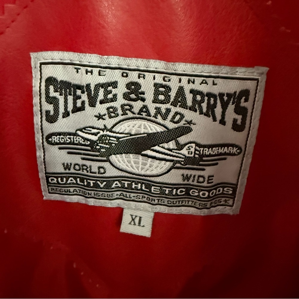 Vintage Steve & Barry's Indiana University Embroidered Leather Varsity Jacket - Picture 8 of 12